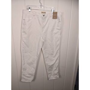 Madewell Women's White Stovepipe High Rise Stretch Ankle Jeans Size 33 NWT